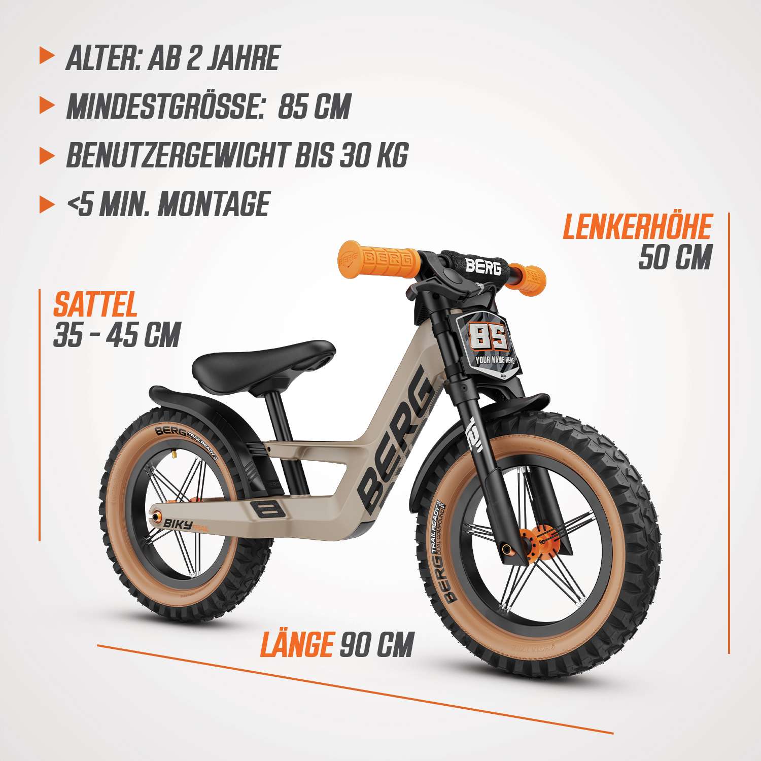 BERG Laufrad Biky Trail sand inkl. Handbremse BERG Laufrad Biky Trail sand inkl. Handbremse